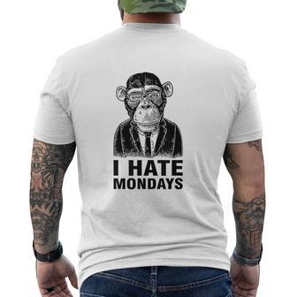 I Hate Mondays Monkey Sarcastic Mens Back Print T-shirt - Thegiftio UK
