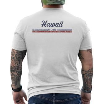 Hawaii Vintage American Flag Retro Men's T-shirt Back Print - Monsterry DE