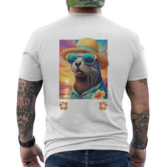 This Is My Hawaiian Retro Vintage Monk Seal Men's T-shirt Back Print - Monsterry AU