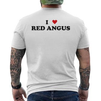 I Heart Breed Cattle Farmer Cow I Love Red Angus Men's T-shirt Back Print - Monsterry AU