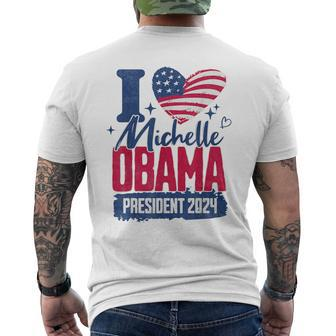 I Heart Michelle Obama 2024 For President Retro Election Men's T-shirt Back Print | Mazezy