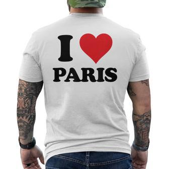 I Heart Paris First Name I Love Personalized Stuff Men's T-shirt Back Print - Seseable