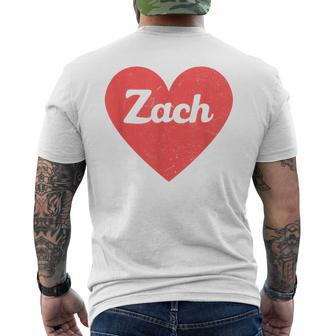 I Heart Zach First Names And Hearts I Love Zach Men's T-shirt Back Print - Monsterry