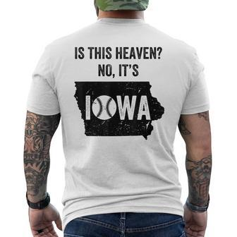 Is This Heaven No It's Iowa Vintage Field Of Baseball Dreams Men's T-shirt Back Print - Monsterry AU