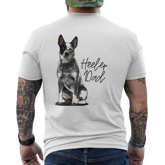 Heeler Dad I Australian Cattle Dog I Domestic Family Animal Mens Back Print T-shirt | Mazezy