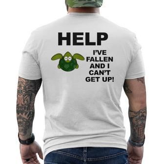 Help I've Fallen And I Can't Get Up Upside Down Turtle Men's T-shirt Back Print - Monsterry