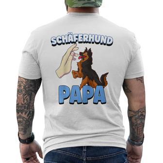 Herren Schäferhund Hund Papa Raglan T-Shirt mit Rückendruck - Geschenkecke