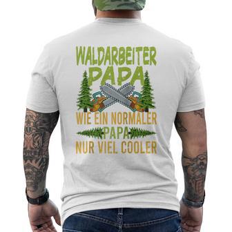 Herren Waldarbeiter Papa Wie Ein Normaler Papa Nuriel Cooler Raglan T-Shirt mit Rückendruck - Geschenkecke