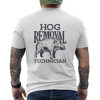 Hog Removal Technician Boar Hunting Vintage Pig Mens Back Print T-shirt - Seseable