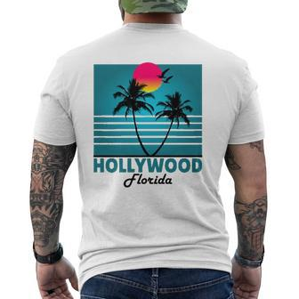 Hollywood Florida Fl Broward County Retro Souvenirs Mens Back Print T-shirt - Thegiftio UK