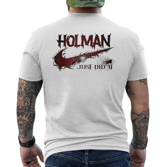 Holman Family Name Holman Last Name Team Men's T-shirt Back Print - Seseable