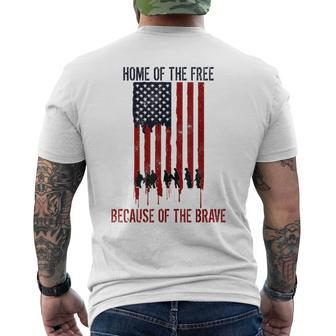 Home Of The Free Because Of The Brave Veteran Men's T-shirt Back Print - Monsterry