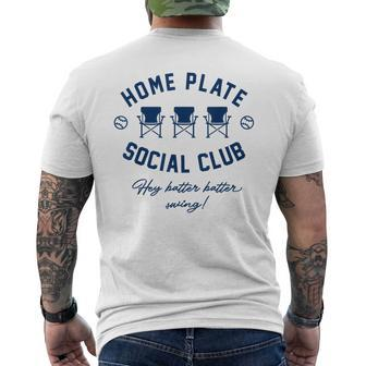 Home Plate Social Club Baseball Or Softball Women Men's T-shirt Back Print | Mazezy