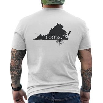 Home Roots State Virginia Mens Back Print T-shirt - Thegiftio UK