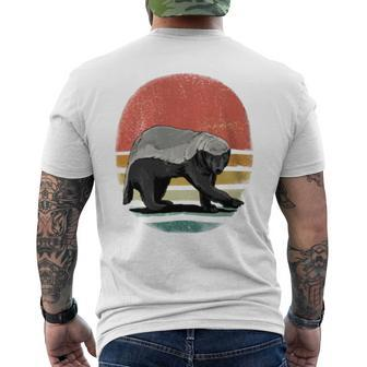 Honey Badger Retro Style Wild Animal Lover Zookeeper Men's T-shirt Back Print - Monsterry AU