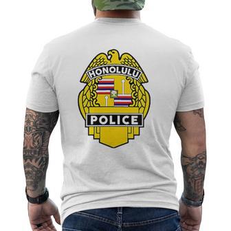 Honolulu Police Department Mens Back Print T-shirt - Thegiftio