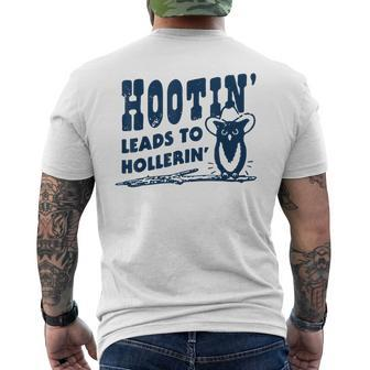 Hootin' Leads To Hollerin' Groovy Men's T-shirt Back Print - Seseable