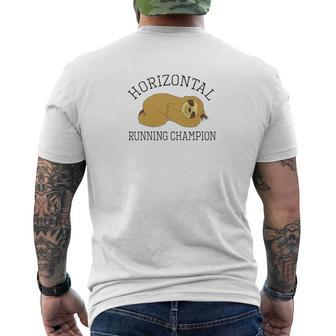 Horizontal Running Champion Fun Sloth Mens Back Print T-shirt - Thegiftio UK