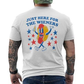 Hot Dog I'm Just Here For The Wieners 4Th Of July Men's T-shirt Back Print - Monsterry AU