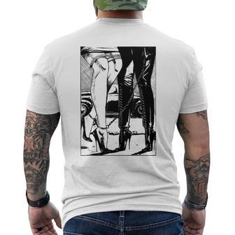 Hot Lesbian Rope Bondage Lovers Lesbian High Heel Dominatrix Men's T-shirt Back Print - Monsterry AU