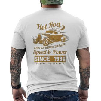 Hot Rod Vintage Old School Race Car Mens Back Print T-shirt - Thegiftio UK
