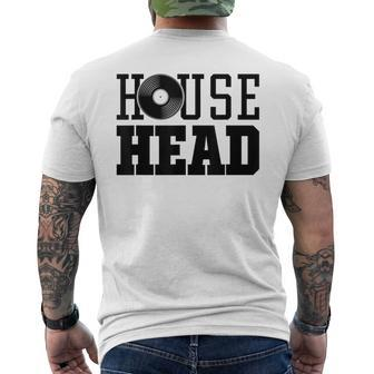 Househead House Music Dj Vinyl Edm Festival Mens Back Print T-shirt - Thegiftio UK