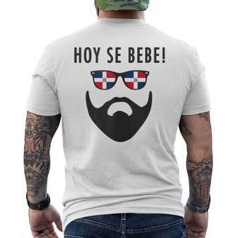 Hoy Se Bebe Dominican Republic Flag Beard Men's T-shirt Back Print - Monsterry