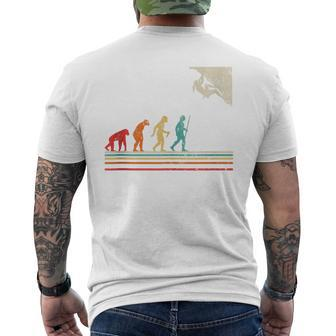 Human Evolution Rock Climbing Retro Vintage Climber Men's T-shirt Back Print - Monsterry UK