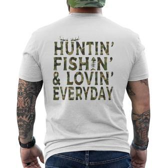 Hunting Fishing Loving Everyday Hunting Dad Mens Back Print T-shirt | Mazezy