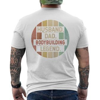 Husband Dad Bodybuilding Legend Vintage Men's T-shirt Back Print - Monsterry