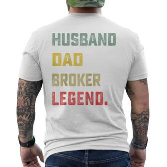 Husband Dad Broker Legend Father's Day Men's T-shirt Back Print - Monsterry