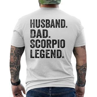 Husband Dad Scorpio Legend Husband Zodiac Astrology Men's T-shirt Back Print - Monsterry AU