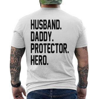 Husband Dafddy Protector Hero Fathers Day Men's T-shirt Back Print - Thegiftio UK