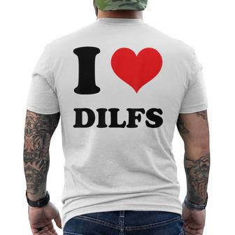 I Love DILFS Motiv Kurzärmliges Herren-T-Kurzärmliges Herren-T-Shirt in Weiß, Lustiges Kurzärmliges Herren-T-Shirt für Väter - Seseable