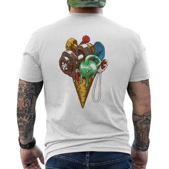 Ice Cream Gym Workout Mens Back Print T-shirt | Mazezy