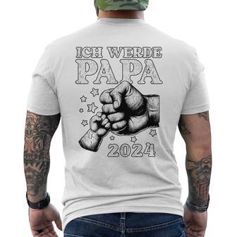 Ich Werde Papa 2024 Baby Ankündigung Papa 2024 T-Shirt mit Rückendruck - Geschenkecke