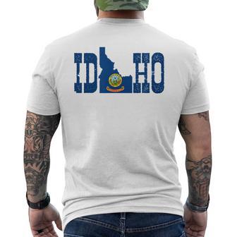 Idaho State And Idaho Flag With Pride For Idaho Men's T-shirt Back Print - Monsterry