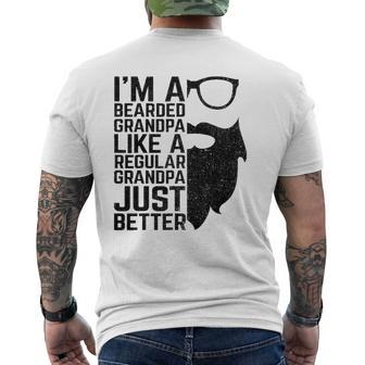 I'm A Bearded Grandpa Beard Lover Dad Grandfather Mens Back Print T-shirt | Mazezy