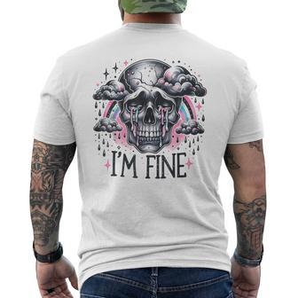 I'm Fine Skull Rainbow Men's T-shirt Back Print - Seseable