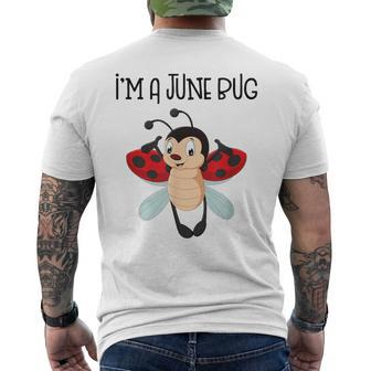 I'm A June Bug Cute Illustration Insects Men's T-shirt Back Print - Monsterry