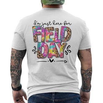 I'm Just Here For Field Day Leopard Tie Dye Last Day School Men's T-shirt Back Print - Thegiftio UK
