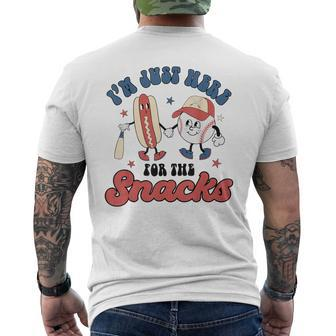 I'm Just Here For The Snacks Baseball 4Th Of July Hot Dog Men's T-shirt Back Print | Mazezy UK