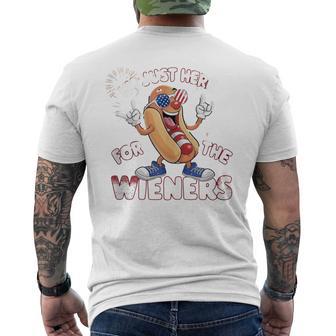 I'm Just Here For The Weiners 4Th Of July Patriotic Hot Dog Men's T-shirt Back Print - Monsterry