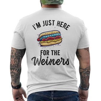 I'm Just Here For Weiners 4Th July Hot Dog Sausage Men's T-shirt Back Print - Monsterry CA