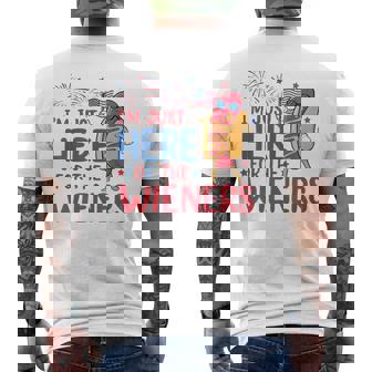 I'm Just Here For The Wieners 4Th Of July Hot Dog Men's T-shirt Back Print - Seseable
