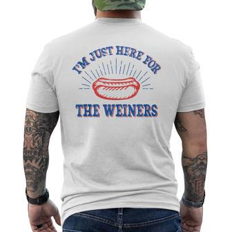I'm Just Here For The Wieners 4Th Of July Hot Dog Men's T-shirt Back Print - Monsterry DE