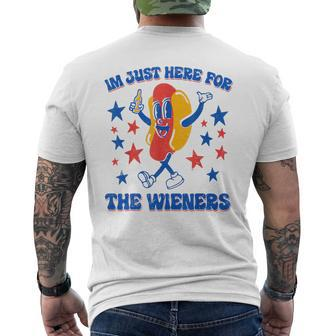 I'm Just Here For The Wieners 4Th Of July Hot-Dog Men's T-shirt Back Print - Monsterry UK