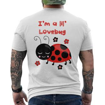 I'm A Lil Lovebug Love Bug Ladybug And Flowers Men's T-shirt Back Print - Monsterry