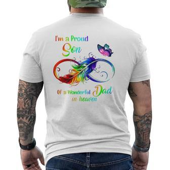 I'm A Proud Son Of A Wonderful Dad In Heaven 95 Father's Day Mens Back Print T-shirt | Mazezy