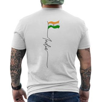 India Indian Flag Indian Pride India Vintage Patriotic Men's T-shirt Back Print - Monsterry